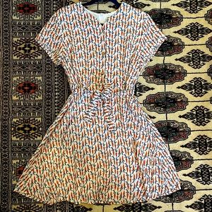 Adorable carrot print fit & flare dress NWOT